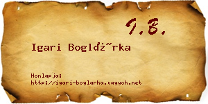 Igari Boglárka névjegykártya